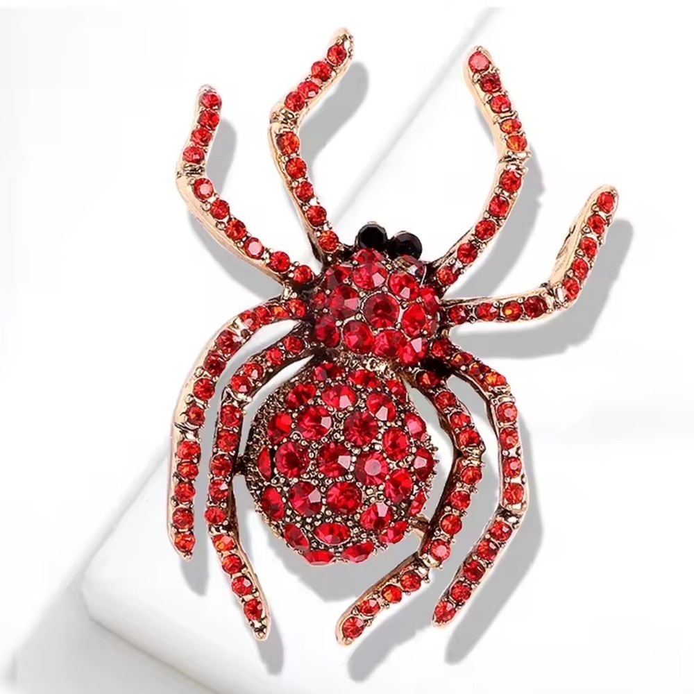 Gothic Spider Brooch with Red Crystals - Picture 6 of 8